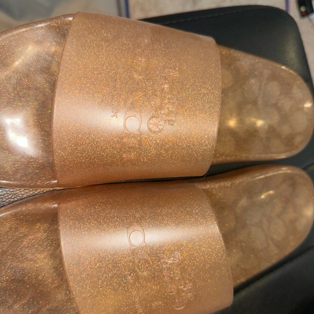 COACH Glitter Bronze Slide Sandals - Women